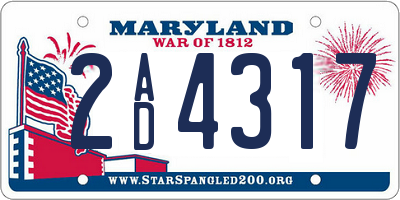 MD license plate 2AD4317