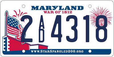 MD license plate 2AD4318