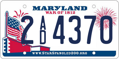 MD license plate 2AD4370