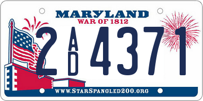 MD license plate 2AD4371