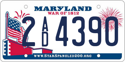 MD license plate 2AD4390