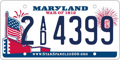 MD license plate 2AD4399