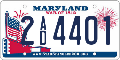 MD license plate 2AD4401
