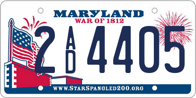 MD license plate 2AD4405