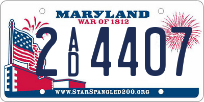 MD license plate 2AD4407