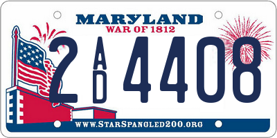 MD license plate 2AD4408
