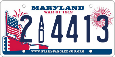 MD license plate 2AD4413