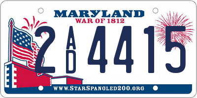 MD license plate 2AD4415
