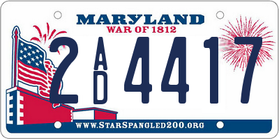 MD license plate 2AD4417