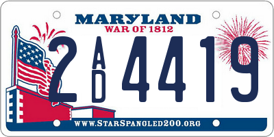 MD license plate 2AD4419