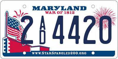 MD license plate 2AD4420