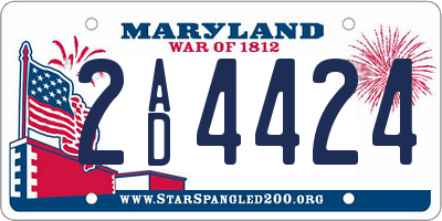 MD license plate 2AD4424