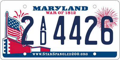MD license plate 2AD4426