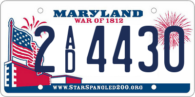 MD license plate 2AD4430