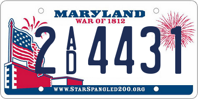 MD license plate 2AD4431