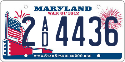 MD license plate 2AD4436