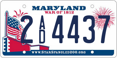 MD license plate 2AD4437