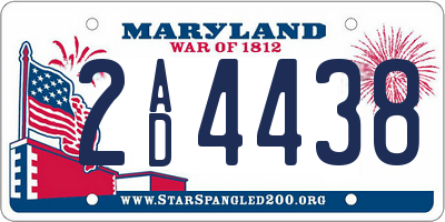 MD license plate 2AD4438