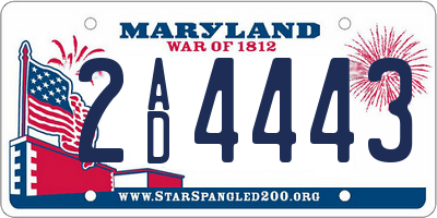 MD license plate 2AD4443