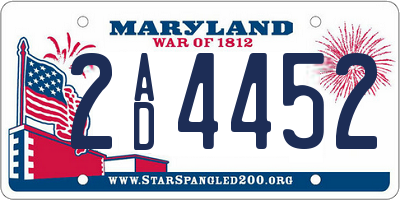 MD license plate 2AD4452