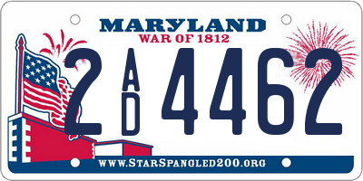 MD license plate 2AD4462
