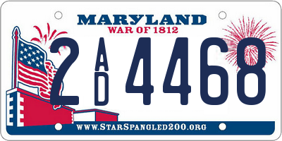 MD license plate 2AD4468