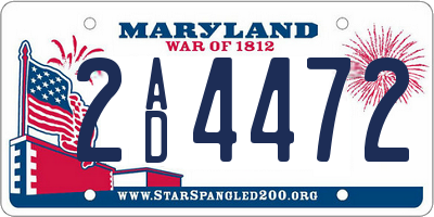 MD license plate 2AD4472