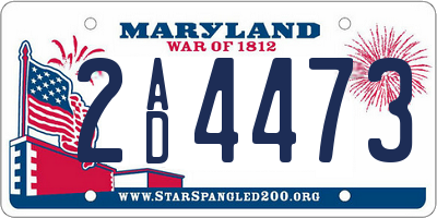 MD license plate 2AD4473