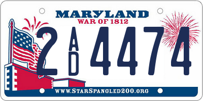 MD license plate 2AD4474