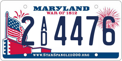 MD license plate 2AD4476
