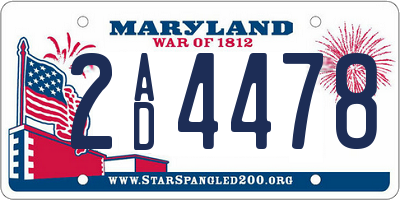 MD license plate 2AD4478
