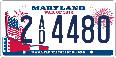 MD license plate 2AD4480