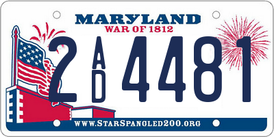 MD license plate 2AD4481