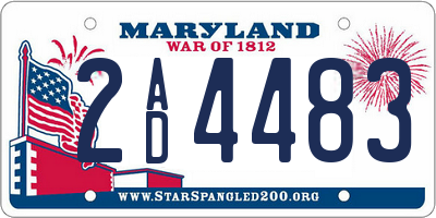 MD license plate 2AD4483