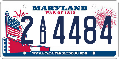 MD license plate 2AD4484