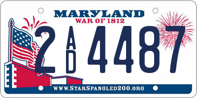 MD license plate 2AD4487