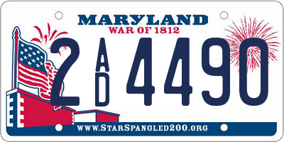 MD license plate 2AD4490