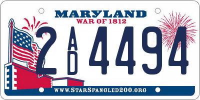 MD license plate 2AD4494