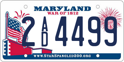 MD license plate 2AD4499