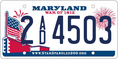 MD license plate 2AD4503