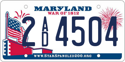 MD license plate 2AD4504