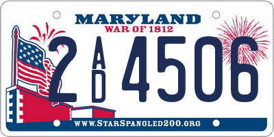 MD license plate 2AD4506