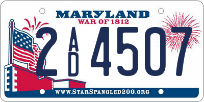 MD license plate 2AD4507