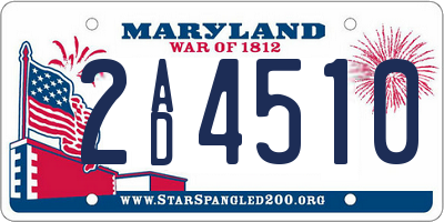 MD license plate 2AD4510