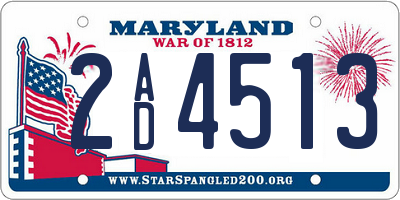 MD license plate 2AD4513