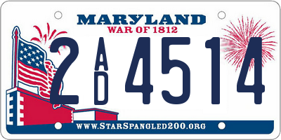 MD license plate 2AD4514