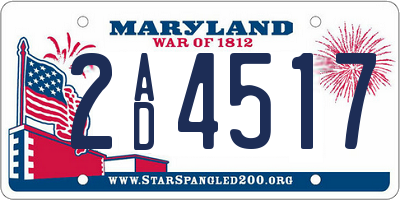 MD license plate 2AD4517