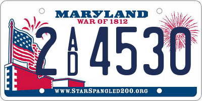 MD license plate 2AD4530
