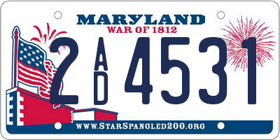 MD license plate 2AD4531