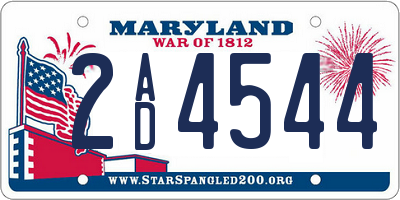 MD license plate 2AD4544